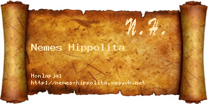 Nemes Hippolita névjegykártya
